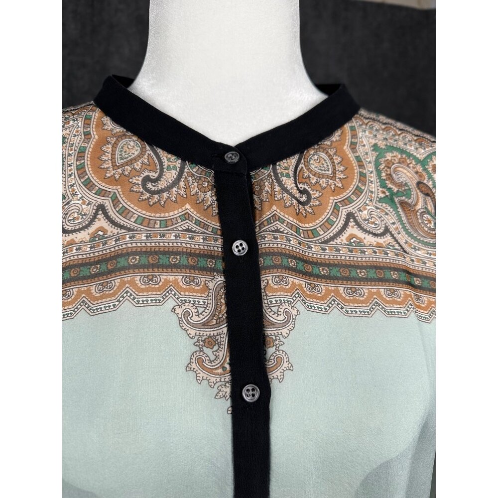 Soft Surroundings 100% Silk Kimono Sleeve Button Up Top L XL Flowy Luxury Chic - Picture 7 of 11